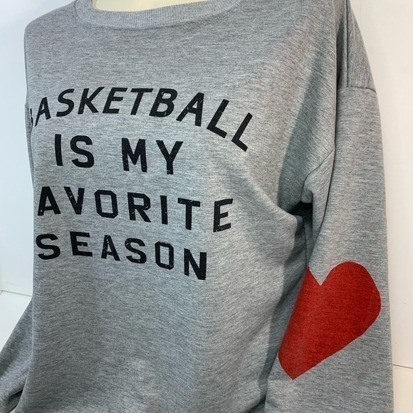 "Basketball is My Favorite Season" Grey Sweater - Picture 6 of 7
